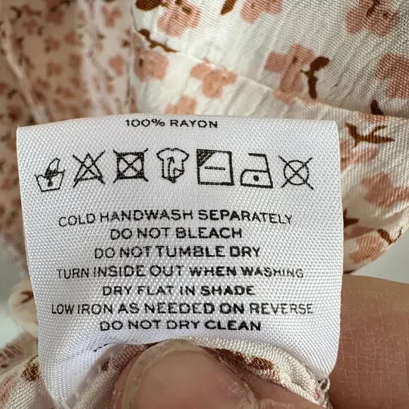 Faithfull The Brand Women MEDIUM Mini Dress Marigot Tie Front Azalea Floral Boho - Picture 12 of 12